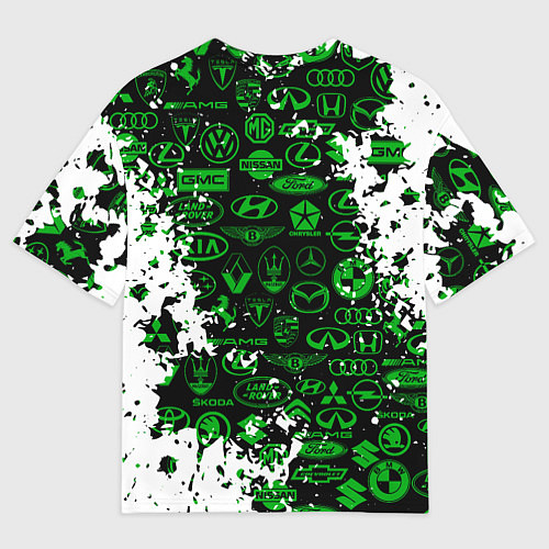 Мужская футболка оверсайз Skoda брызги красок / 3D-принт – фото 2
