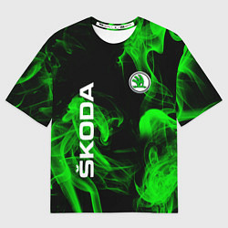 Футболка оверсайз мужская Skoda: Green Smoke, цвет: 3D-принт