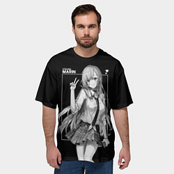 Футболка оверсайз мужская Марин Китагава - Фарфоровая кукла влюбилась, цвет: 3D-принт — фото 2
