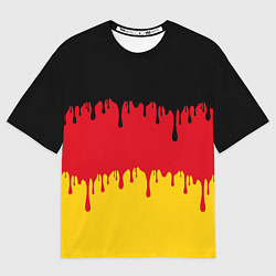 Футболка оверсайз мужская Флаг Германии потёки, цвет: 3D-принт
