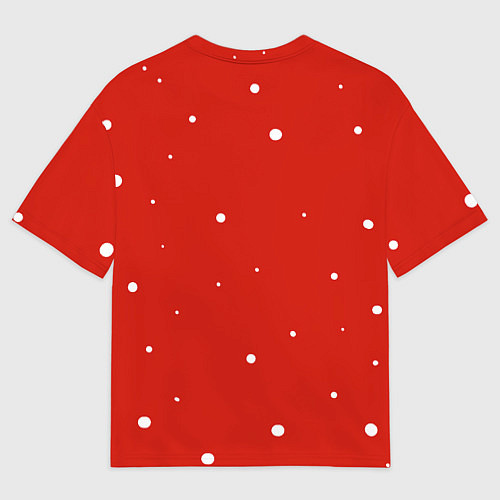 Мужская футболка оверсайз ЗАЙКА И СНЕЖИНКИ / 3D-принт – фото 2