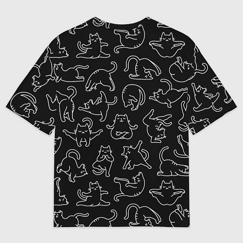 Мужская футболка оверсайз КОТИКИ и ЙОГА / 3D-принт – фото 2