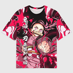 Футболка оверсайз мужская Клинок, рассекающий демонов - Незуко Камадо, цвет: 3D-принт