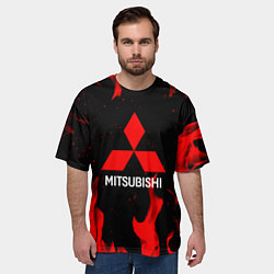 Футболка оверсайз мужская Mitsubishi Red Fire, цвет: 3D-принт — фото 2