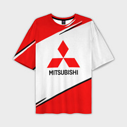Мужская футболка оверсайз Mitsubishi Logo Geometry
