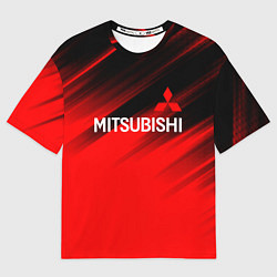 Футболка оверсайз мужская Mitsubishi - Red Sport, цвет: 3D-принт