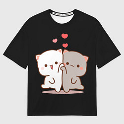 Футболка оверсайз мужская Кошачья любовь навсегда Kitty love forever, цвет: 3D-принт