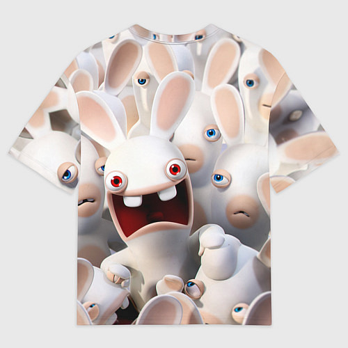 Мужская футболка оверсайз Бешеные кролики в толпе / 3D-принт – фото 2