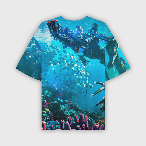 Мужская футболка оверсайз Horizon Forbidden West Подводный мир / 3D-принт – фото 2