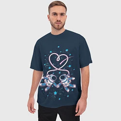 Футболка оверсайз мужская Космическая любовь Cosmic love, цвет: 3D-принт — фото 2