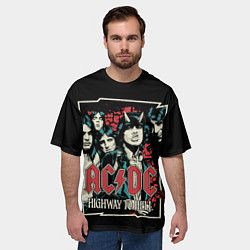 Футболка оверсайз мужская AC DC Рок, цвет: 3D-принт — фото 2