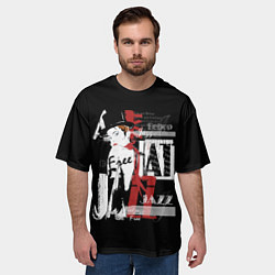 Футболка оверсайз мужская JAZZ девушка, цвет: 3D-принт — фото 2