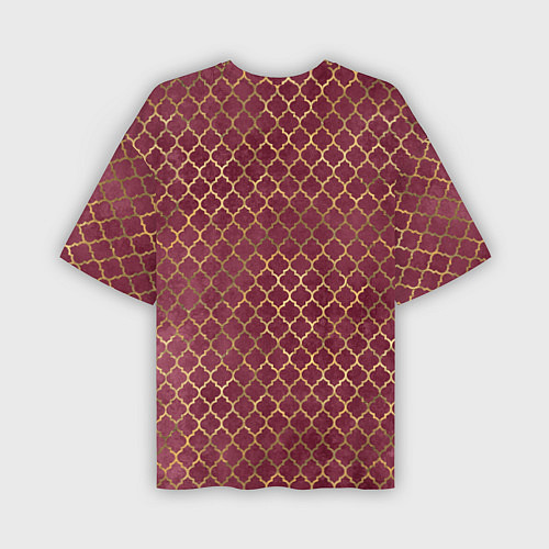 Мужская футболка оверсайз Gold & Red pattern / 3D-принт – фото 2