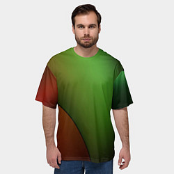 Футболка оверсайз мужская 3х-цветная спираль, цвет: 3D-принт — фото 2