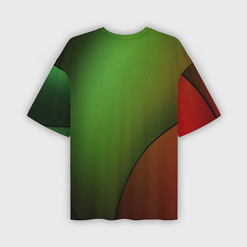Мужская футболка оверсайз 3х-цветная спираль / 3D-принт – фото 2