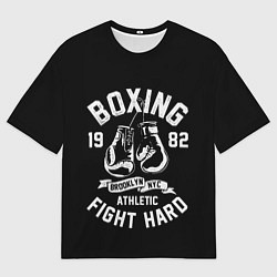Мужская футболка оверсайз БОКС, БОКСЕРСКИЕ ПЕРЧАТКИ BOXING
