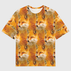 Мужская футболка оверсайз Рыжая лисица - паттерн