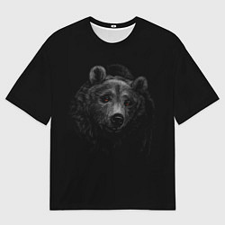 Мужская футболка оверсайз Голова хищного медведя