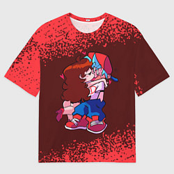 Футболка оверсайз мужская ФНФ - ПОЦЕЛУЙ Краска, цвет: 3D-принт