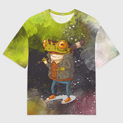 Футболка оверсайз мужская Лягушка хулиган Frog hooligan, цвет: 3D-принт
