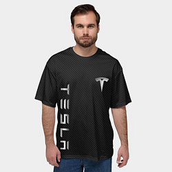 Футболка оверсайз мужская TESLA - ТЕСЛА КАРБОН И МЕТАЛЛ, цвет: 3D-принт — фото 2