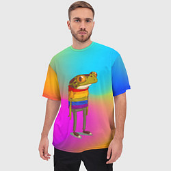 Футболка оверсайз мужская Радужная лягушка Rainbow Frog, цвет: 3D-принт — фото 2