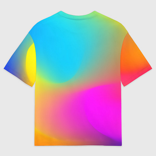 Мужская футболка оверсайз Радужная лягушка Rainbow Frog / 3D-принт – фото 2