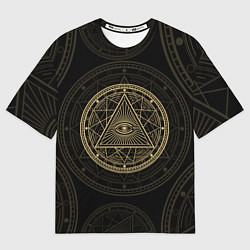 Футболка оверсайз мужская Всевидящее око Лучезарная дельта, цвет: 3D-принт