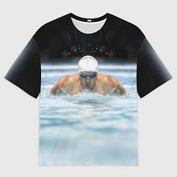 Мужская футболка оверсайз Плавание Пловец