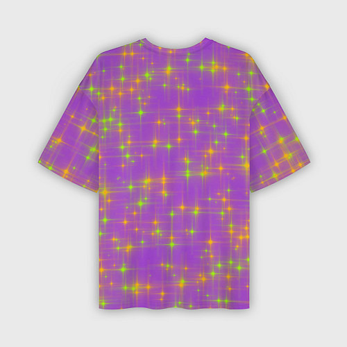 Мужская футболка оверсайз Космос, лиловое звёздное небо / 3D-принт – фото 2