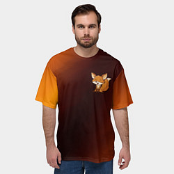 Футболка оверсайз мужская ЛИСИЧКА Абстракция, цвет: 3D-принт — фото 2