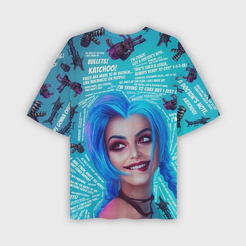 Мужская футболка оверсайз БЕЗУМНАЯ ДЖИНКС CRAZY JINX / 3D-принт – фото 2