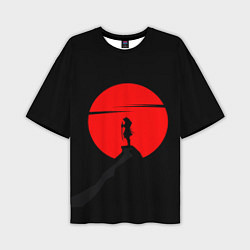 Футболка оверсайз мужская SAMURAI RED MOON, цвет: 3D-принт