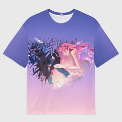 Мужская футболка оверсайз Красавица и дракон heart