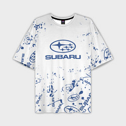 Футболка оверсайз мужская Subaru брызги, цвет: 3D-принт