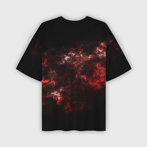 Мужская футболка оверсайз Красный космос Red space / 3D-принт – фото 2