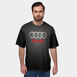 Футболка оверсайз мужская Audi карбон, цвет: 3D-принт — фото 2