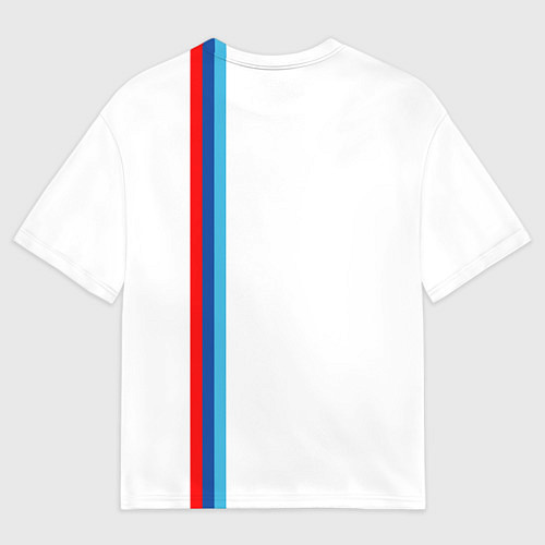 Мужская футболка оверсайз БМВ 3 STRIPE BMW WHITE / 3D-принт – фото 2