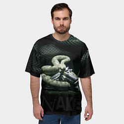 Футболка оверсайз мужская Змея - пистолет, цвет: 3D-принт — фото 2
