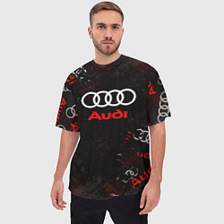 Футболка оверсайз мужская AUDI АУДИ SPORT Паттерн, цвет: 3D-принт — фото 2