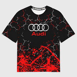 Футболка оверсайз мужская AUDI АУДИ брызги, цвет: 3D-принт