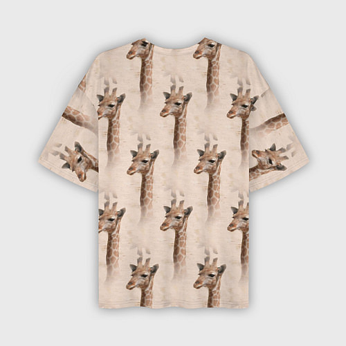 Мужская футболка оверсайз Голова жирафа паттерн / 3D-принт – фото 2