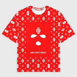 Футболка оверсайз мужская Узор Red Phantom Ski Mask Dope Street Market, цвет: 3D-принт