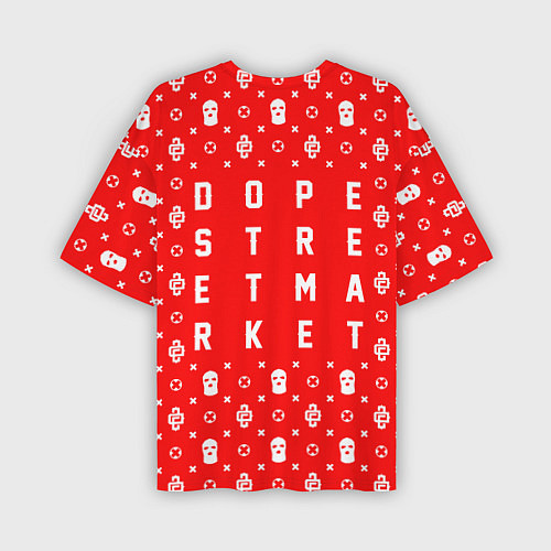 Мужская футболка оверсайз Узор Red Phantom Ski Mask Dope Street Market / 3D-принт – фото 2