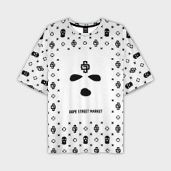 Мужская футболка оверсайз Узор White Phantom Ski Mask Dope Street Market