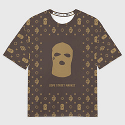 Футболка оверсайз мужская Узор Monogramm Ski Mask Dope Street Market, цвет: 3D-принт