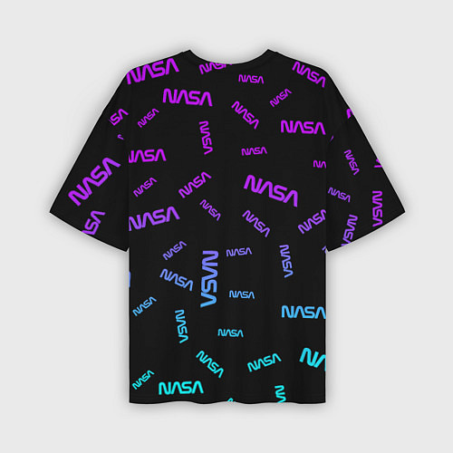 Мужская футболка оверсайз NASA NEON PATTERN / 3D-принт – фото 2