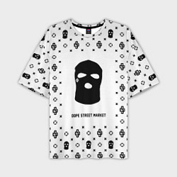 Футболка оверсайз мужская Узор White Ski Mask Dope Street Market, цвет: 3D-принт
