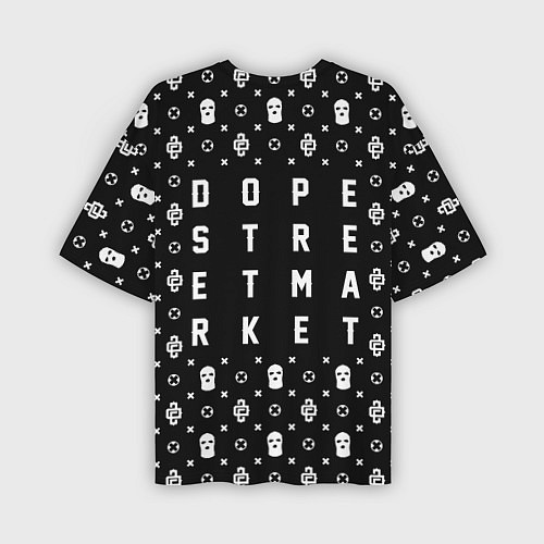 Мужская футболка оверсайз Узор Black Ski Mask Dope Street Market / 3D-принт – фото 2