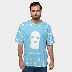 Футболка оверсайз мужская Узор Sky Blue Ski Mask Dope Street Market, цвет: 3D-принт — фото 2